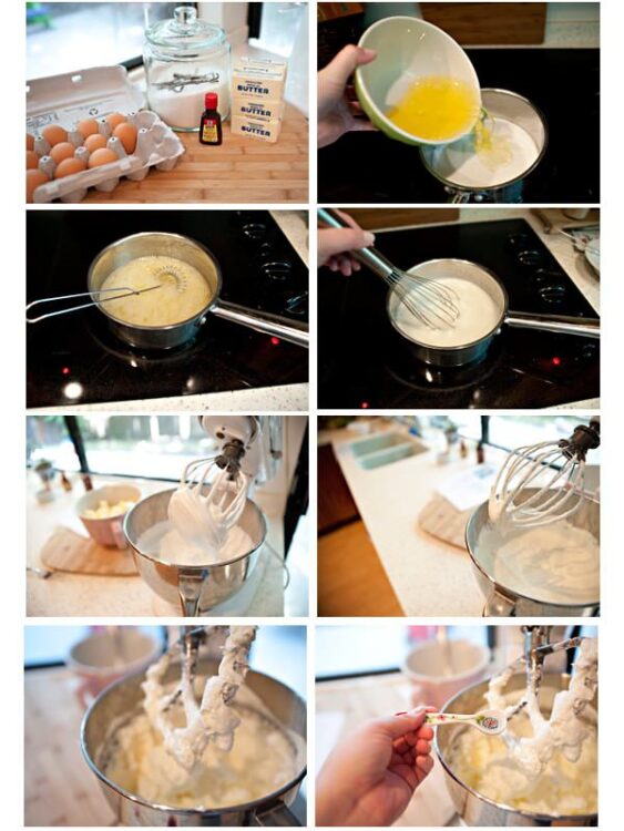 Eggs in carton, butter, vanilla extract, baking ingredients for baking Bread.