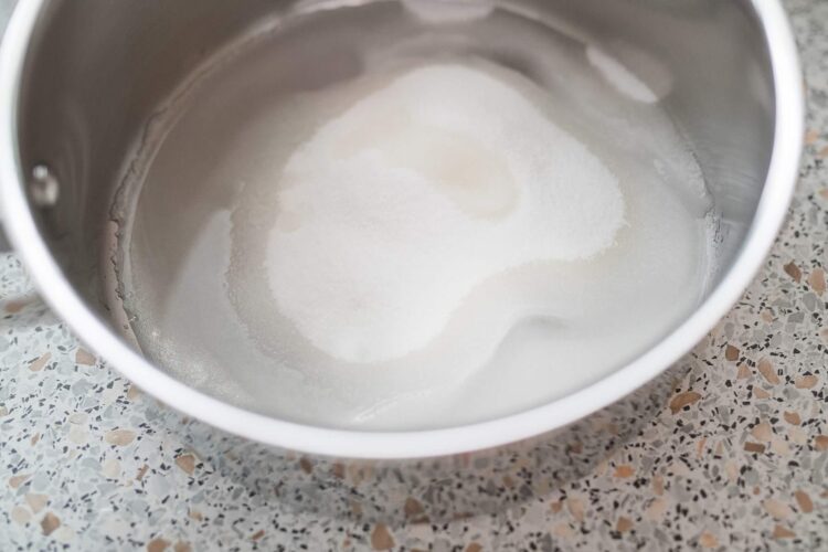 Flour in a mixing bowl for baking pastry or bread.
