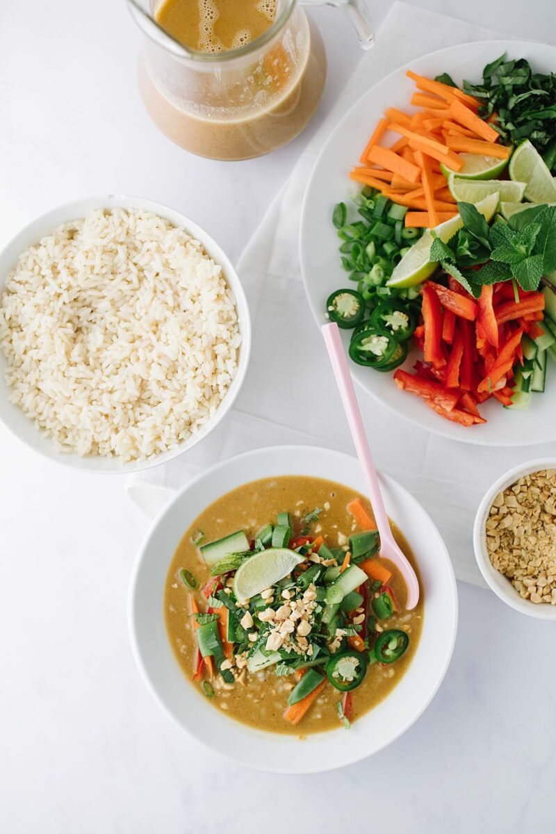 Vegetarian Thai Red Curry (Rice Bowl) | Vegetarian Takeout At Home