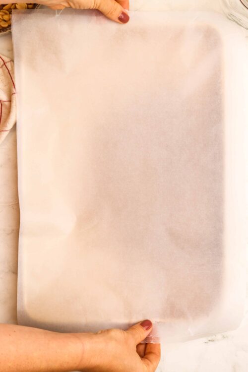 Silicone baking mat for even baking and non-stick surface.