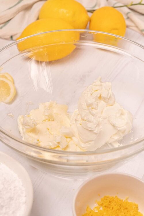 Cream cheese for lemon desserts and baked goods.