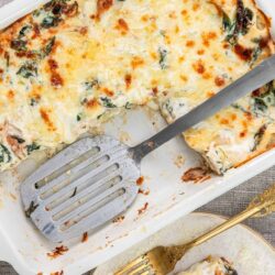 Creamy spinach and cheese lasagna baked to golden perfection, easy homemade Italian comfort food.