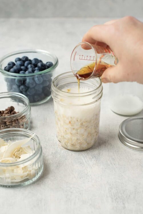 Fresh blueberries and chocolate chips with vanilla and caramel flavorings, perfect for baking recipes.