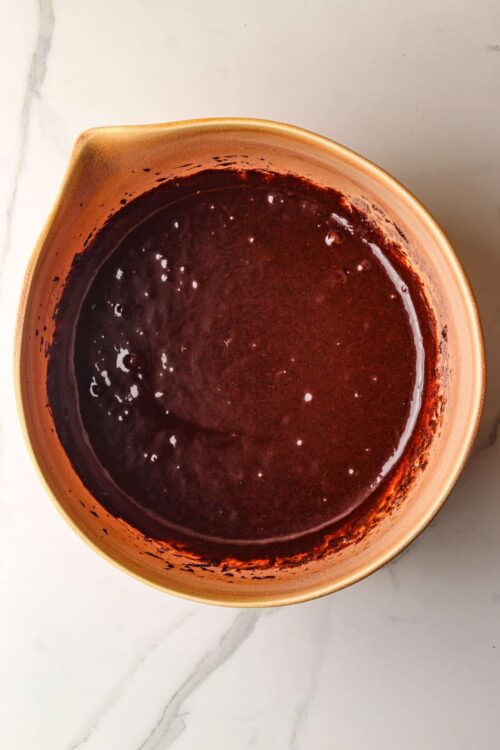 Rich chocolate syrup for baked goods and desserts.