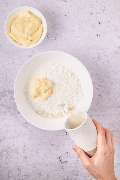 Creamy butter and flour mixture for baking bread or pastry.
