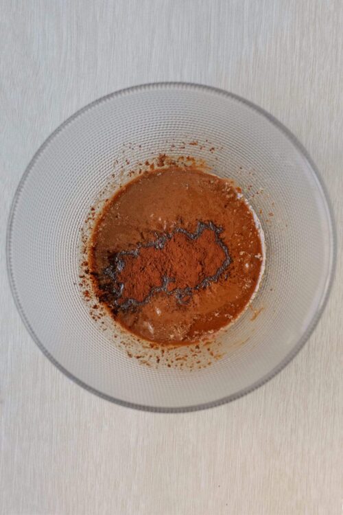 Espresso mixture with cocoa powder and cinnamon for baking or hot chocolate.