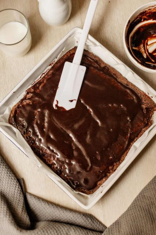 Decadent chocolate dessert with glossy chocolate glaze, perfect for baking and dessert recipes.