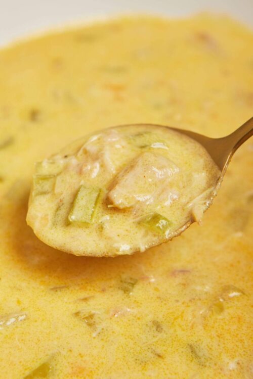 Creamy chicken and celery soup with tender chicken chunks and fresh celery in a rich, flavorful broth. Perfect comfort food.