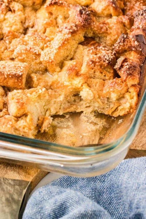 Butterscotch apple crumble baked dessert close up.