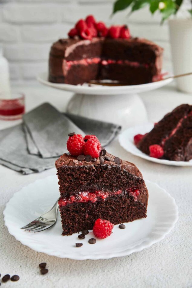 Chocolate Raspberry Cake | Baked Bree