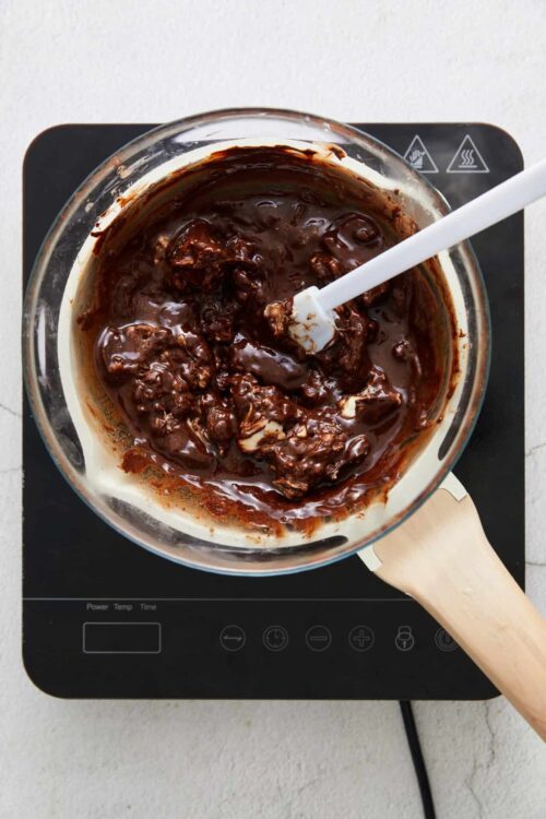 Rich chocolate melting for dessert or baking projects.