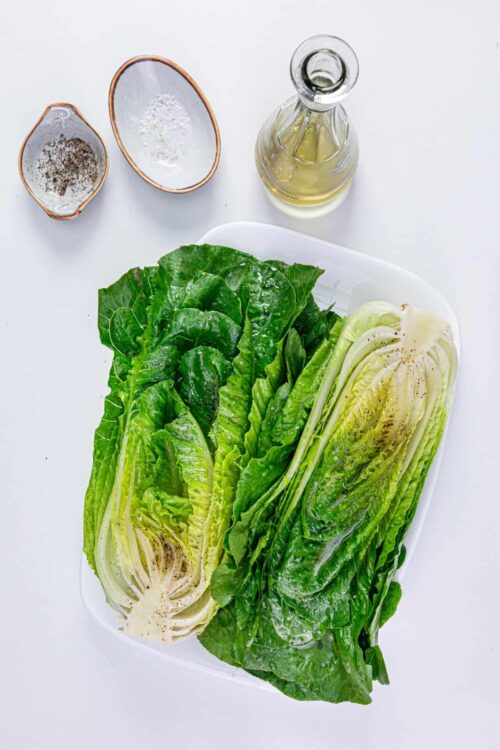 Fresh romaine and iceberg lettuce for healthy salads.