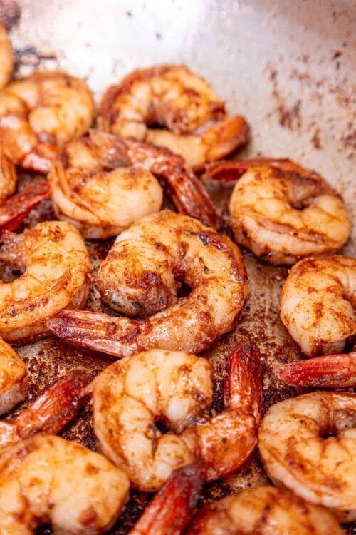 Succulent shrimp cooked with spices and herbs, perfect for seafood dishes and easy dinner recipes.
