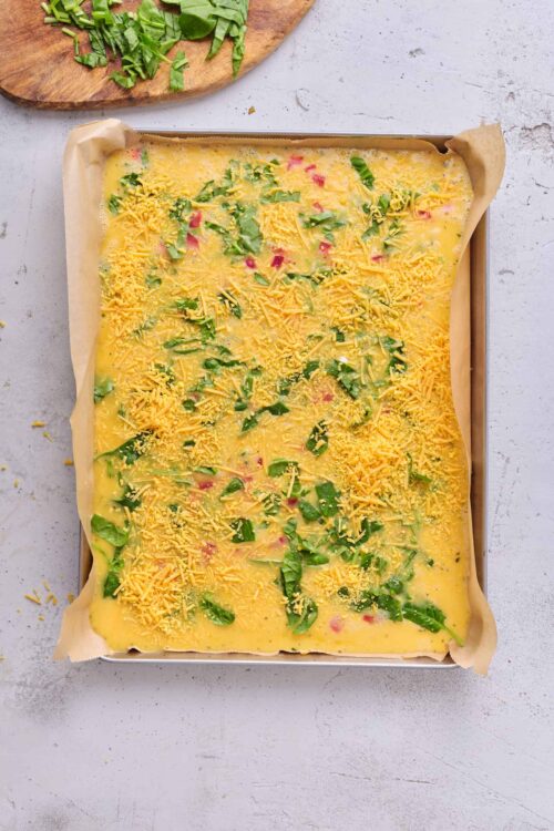 Creamy breakfast casserole with cheese, herbs, and eggs baked to perfection. Ideal for brunch or hearty breakfast.