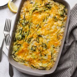 Creamy zucchini and cheese casserole baked dish, cheesy vegetable bake, healthy zucchini casserole, baked zucchini cheese toast, baked bree recipe.