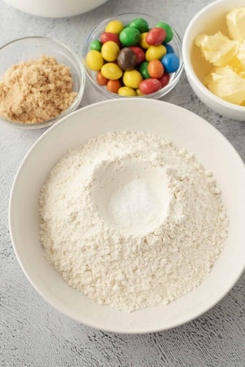 Fine sugar and colorful candies for baking decorated cookies or cakes.