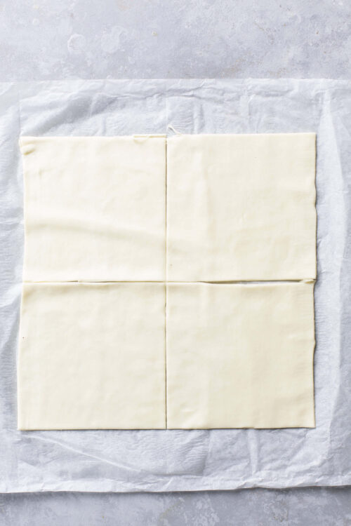 Buttery puff pastry sheets ready for baking.