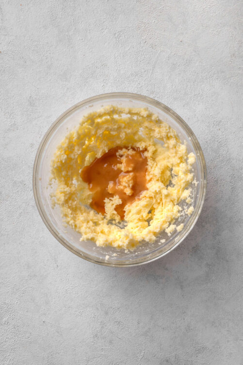 Creamy butter and brown sugar mixture for baking recipes.