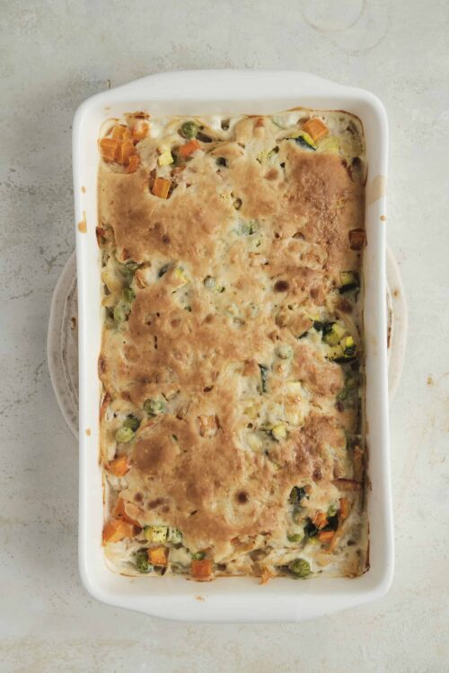 Creamy vegetable lasagna baked to golden perfection with cheese and fresh vegetables.