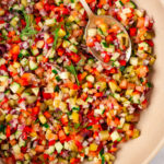 Pickle de Gallo in a bowl shot from above