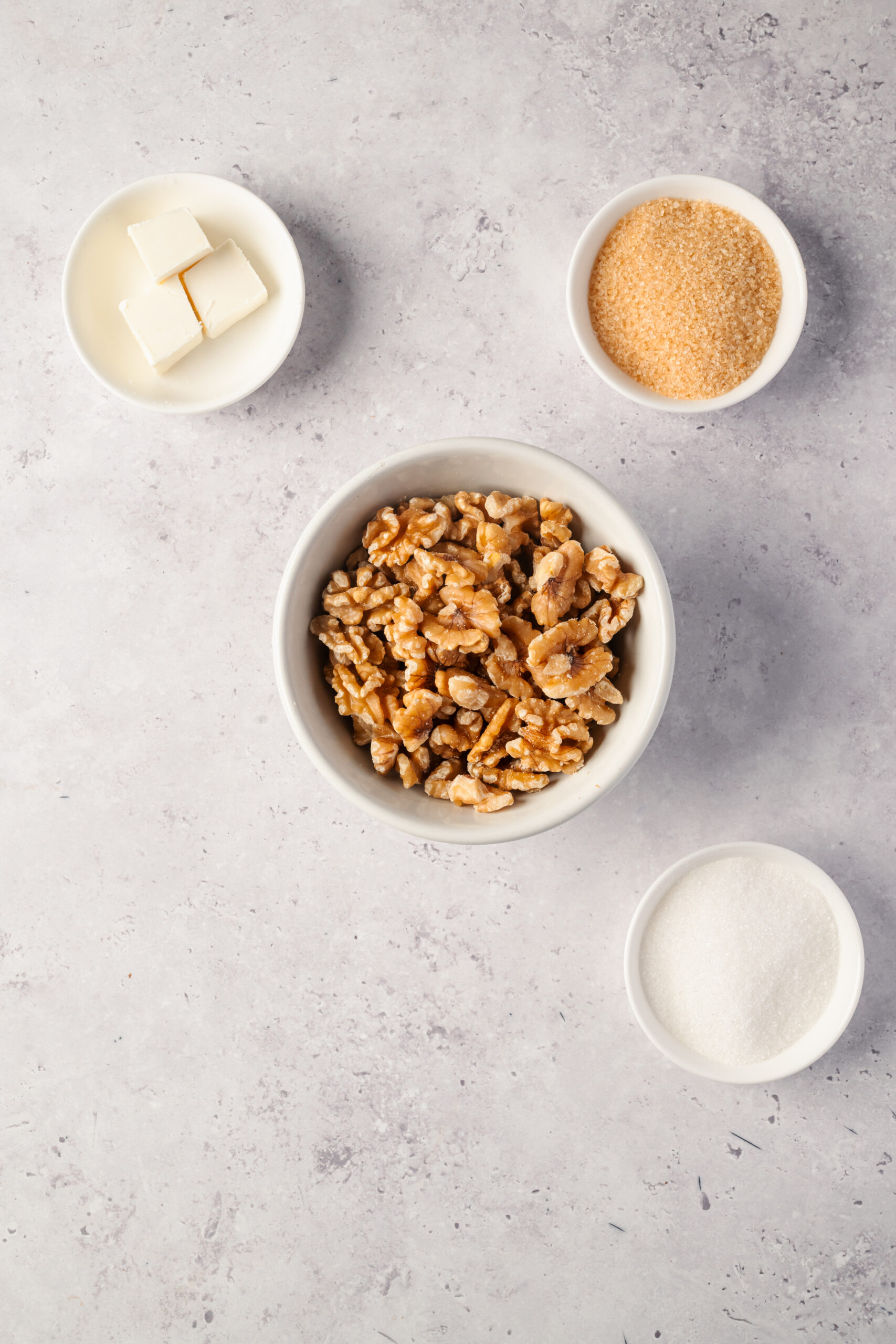 Candied Walnuts ingredients shots from above