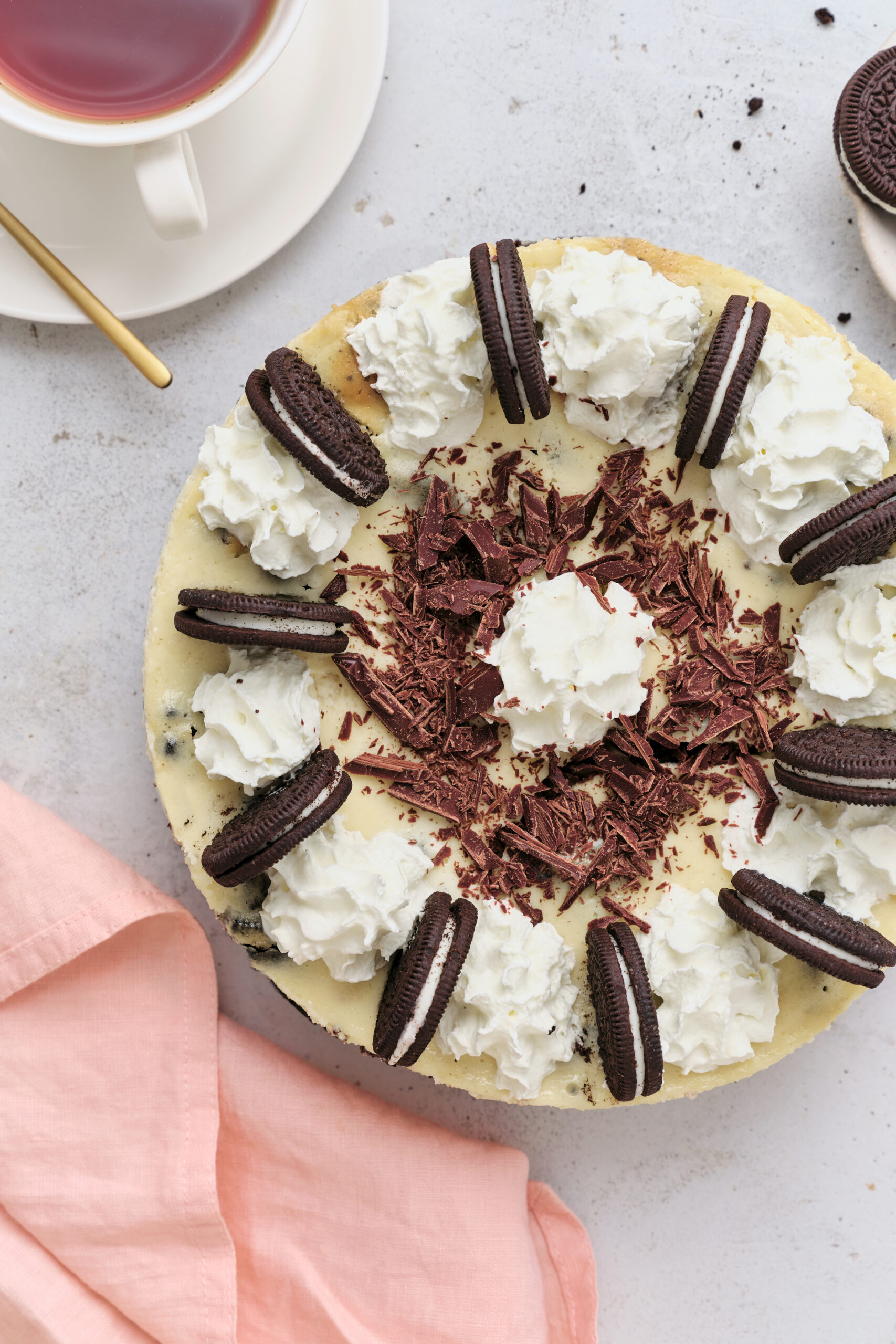 Oreo Cheesecake shot from above