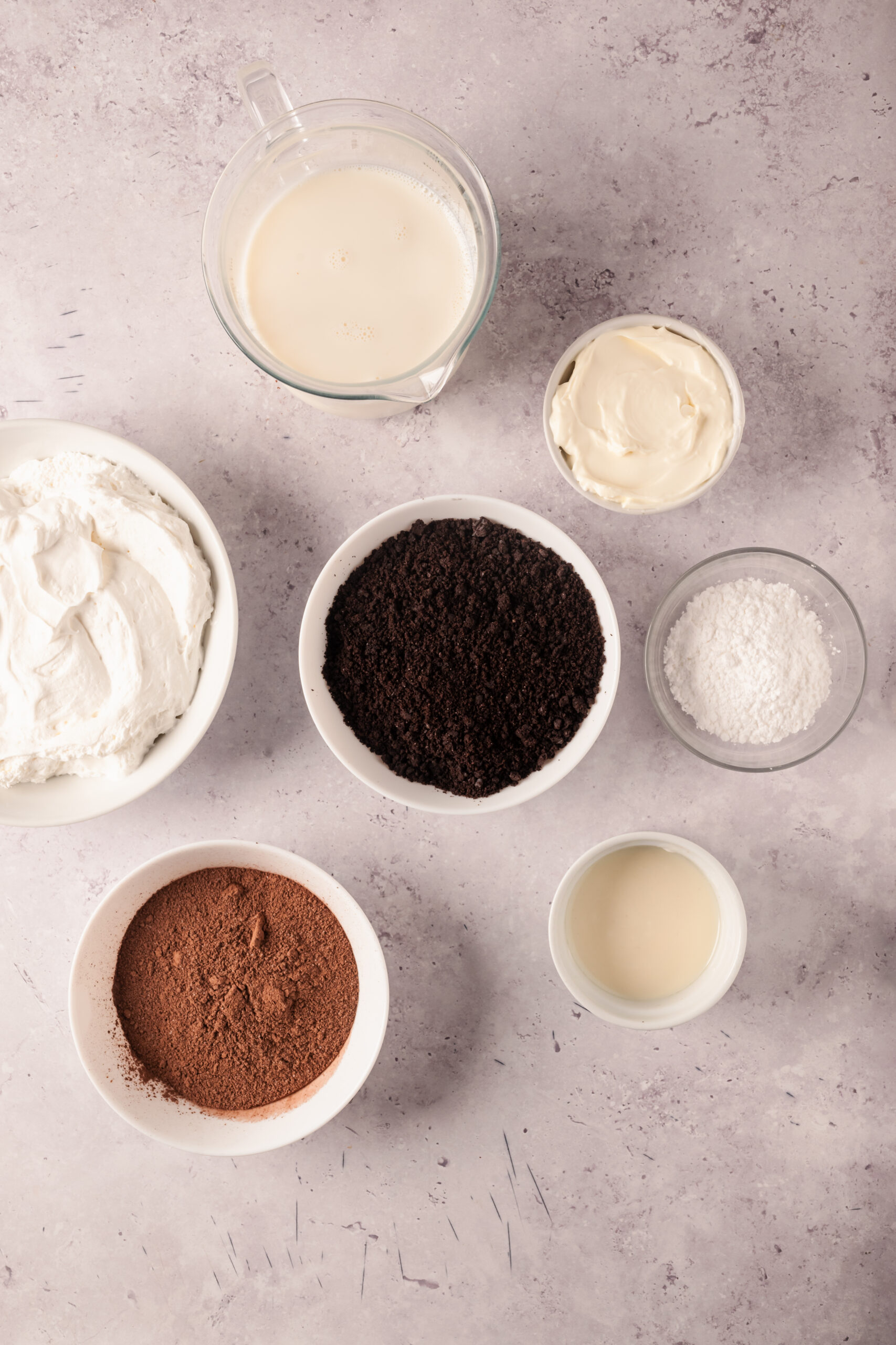 Oreo Lasagna ingredients shot from above