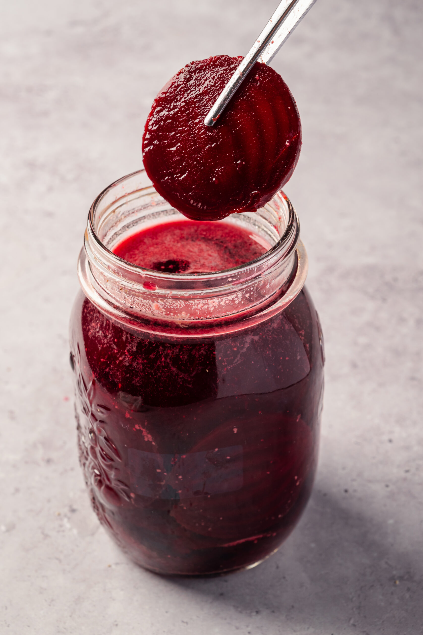 Pickled Beets close-up side shot