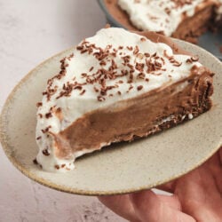 French Silk Pie in a plate