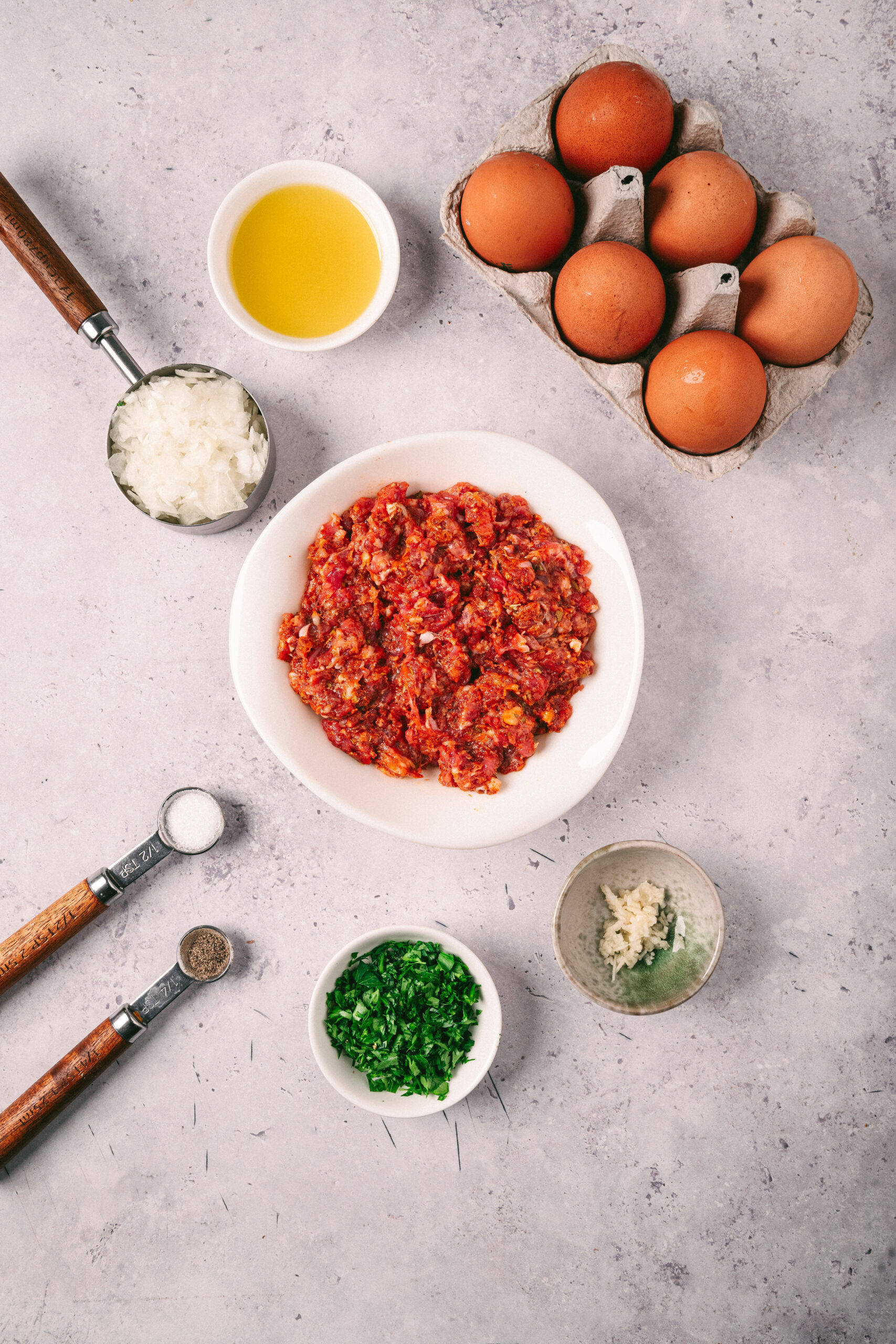 Chorizo and Eggs - ingredients