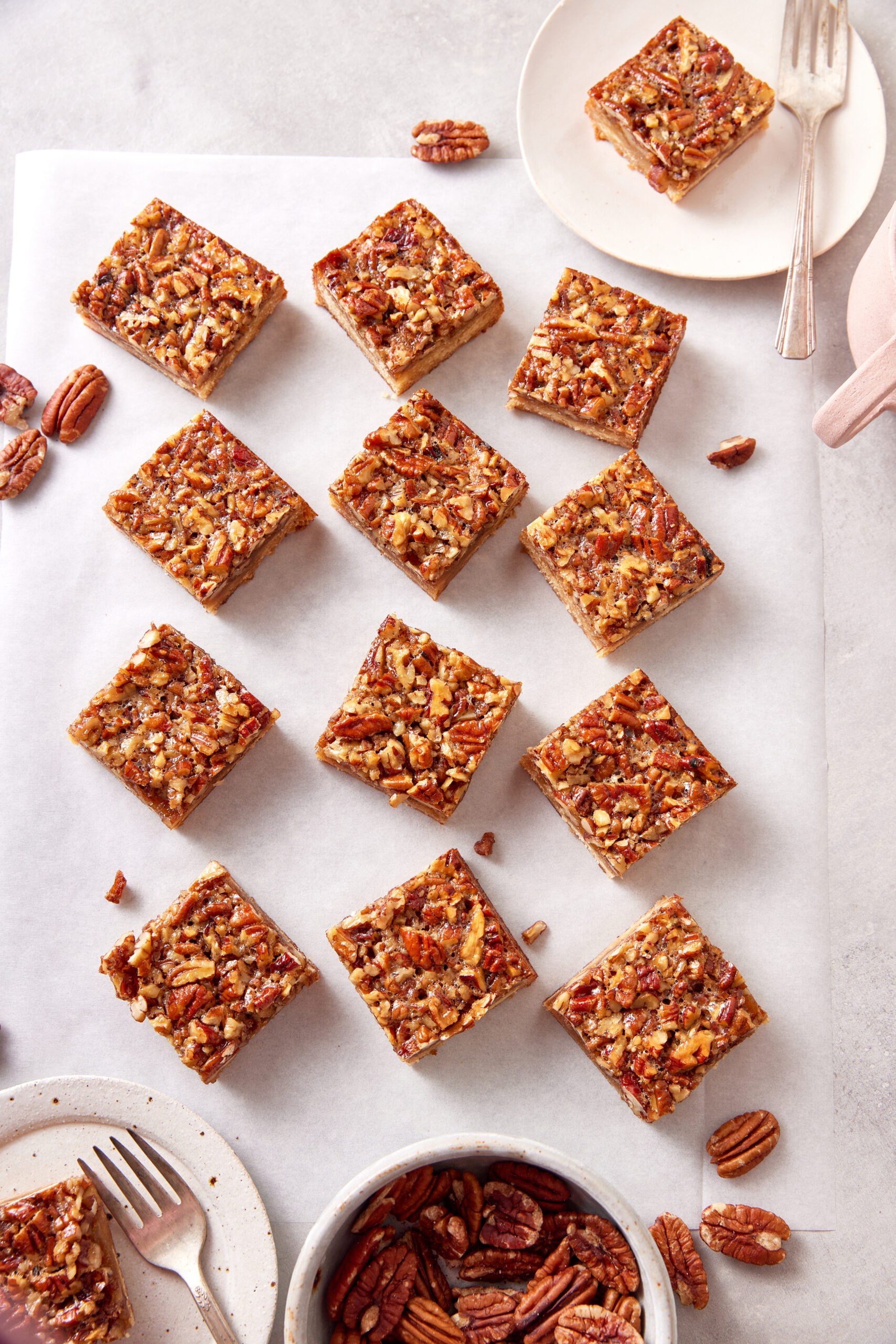 Pecan Pie Bars shot from above
