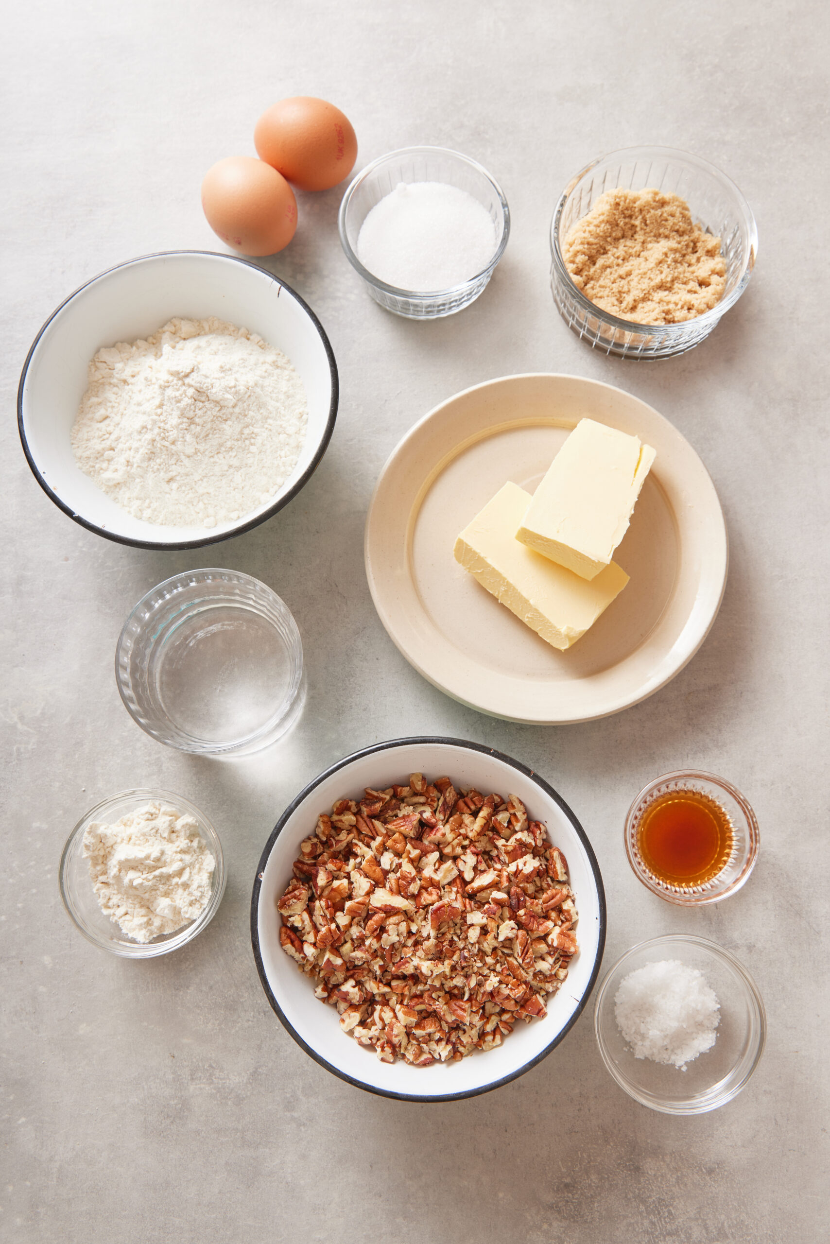 Pecan Pie Bars ingredients shot from above