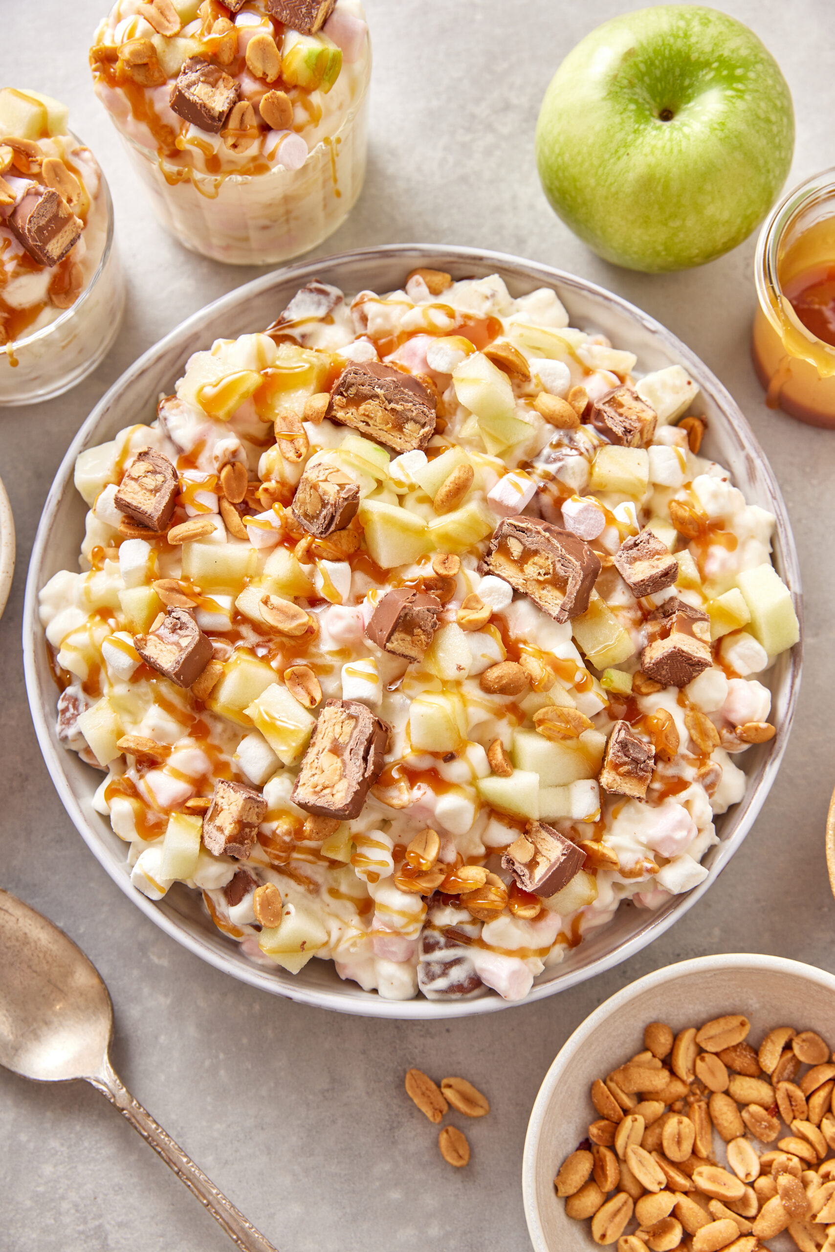 Taffy Apple Salad Recipe in a bowl shot from above