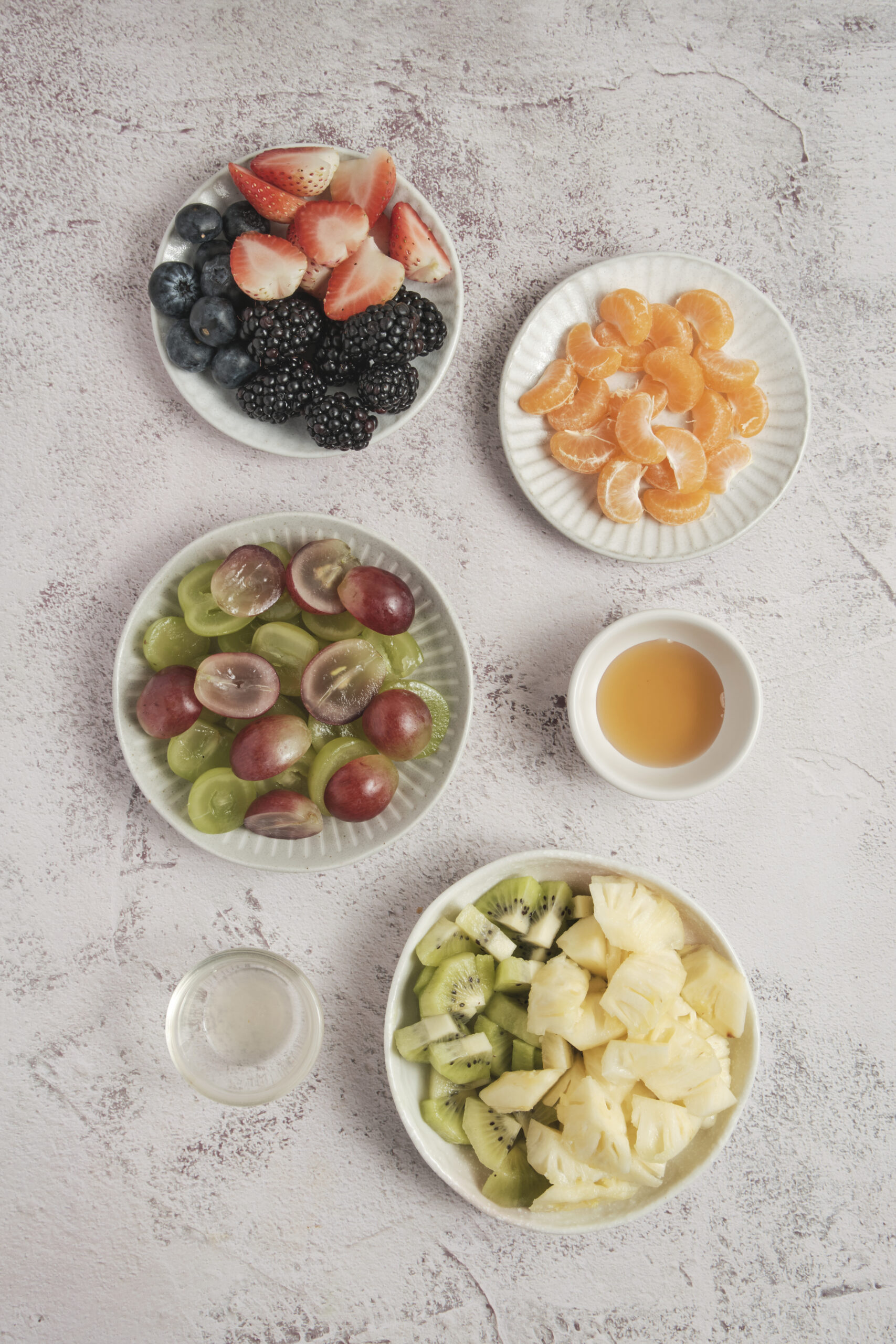 Fruit Salad recipe ingredient shot from above